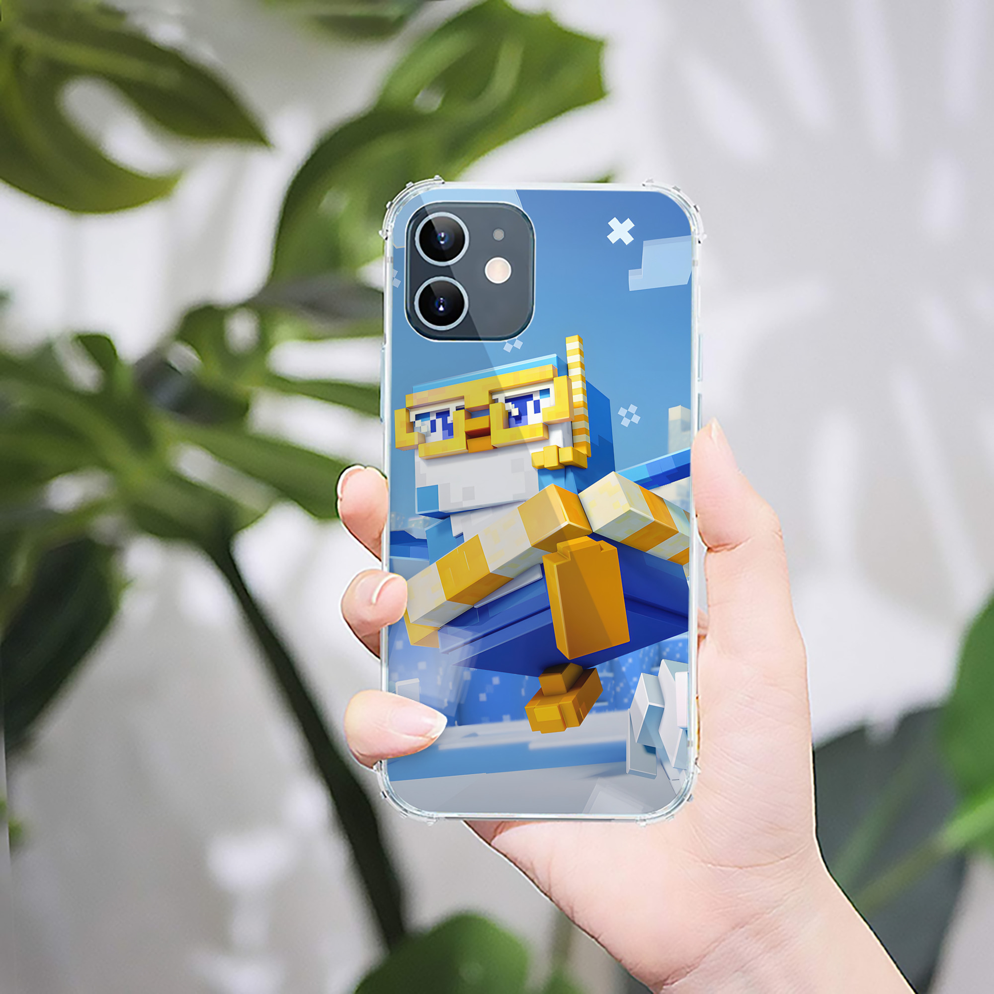 （画像用） マインクラフト ブロックの世界 Minecraft MC Block world 【iPhone 12シリーズ対応】透明スマホケース（クリアソフトケース）
